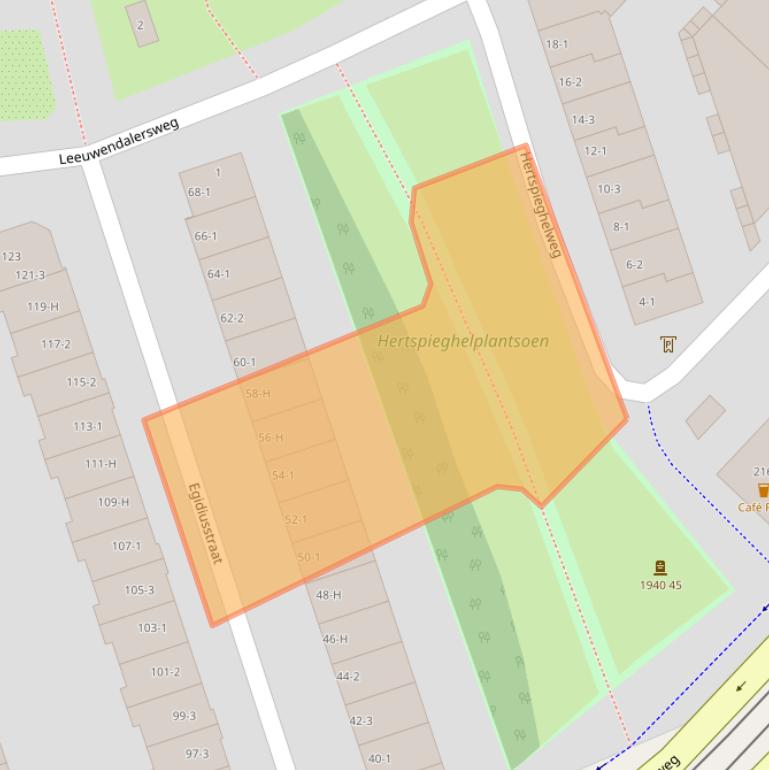 Kaart van postcodegebied 1055GX.