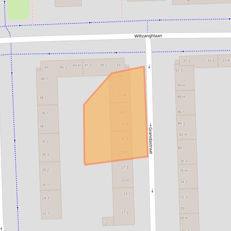 Kaart van postcodegebied 1055HH.