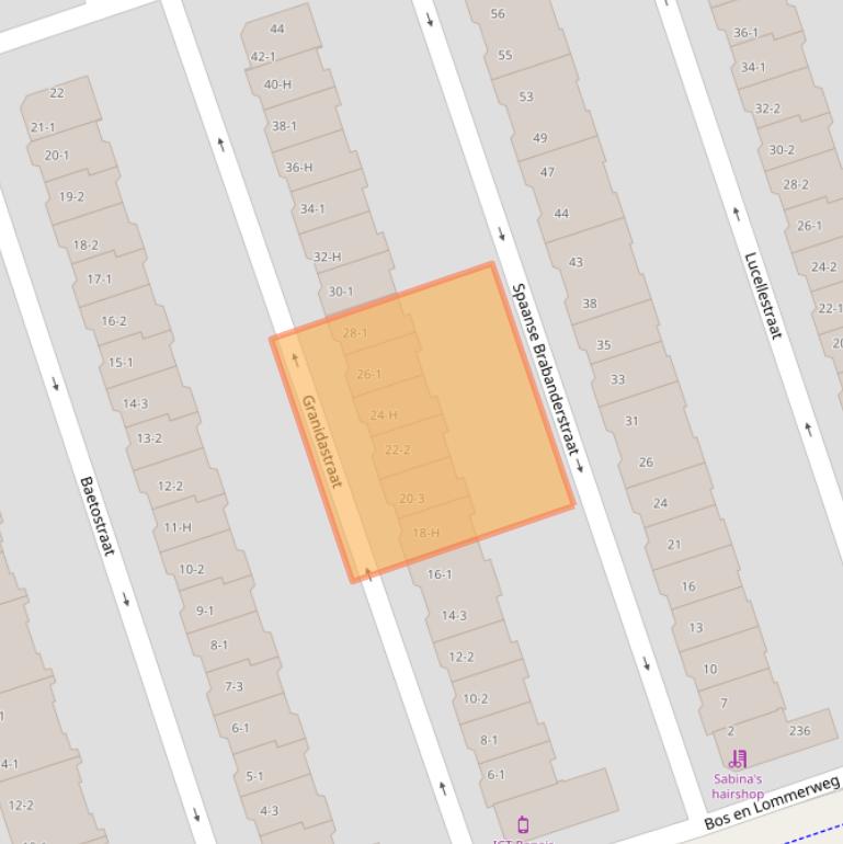 Kaart van postcodegebied 1055HK.