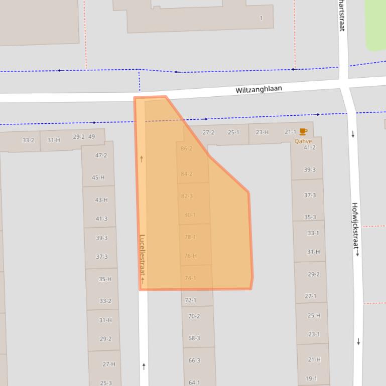 Kaart van postcodegebied 1055JD.