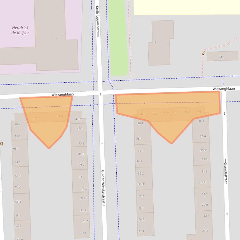 Kaart van postcodegebied 1055KG.