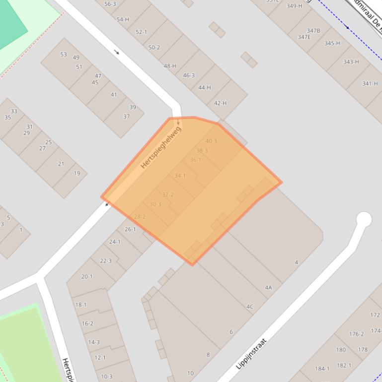 Kaart van postcodegebied 1055KN.