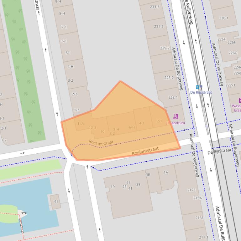 Kaart van postcodegebied 1055LP.