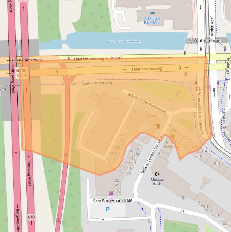 Kaart van postcodegebied 1055MK.