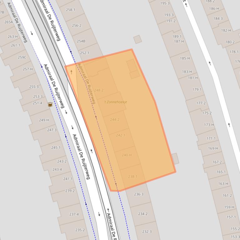 Kaart van postcodegebied 1055MN.