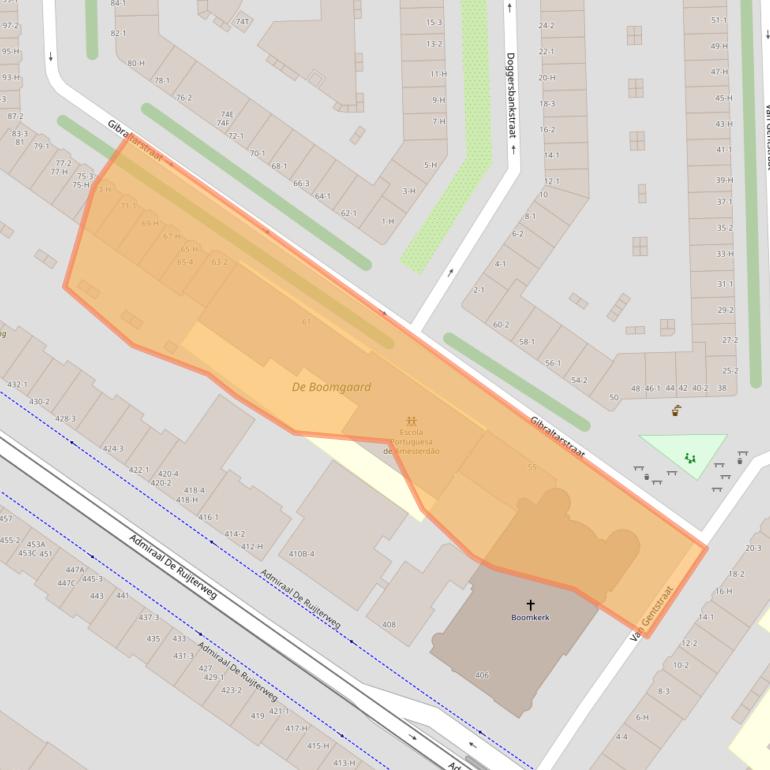 Kaart van postcodegebied 1055NK.
