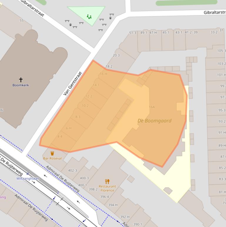 Kaart van postcodegebied 1055PE.