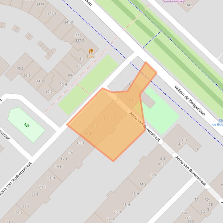 Kaart van postcodegebied 1055RG.