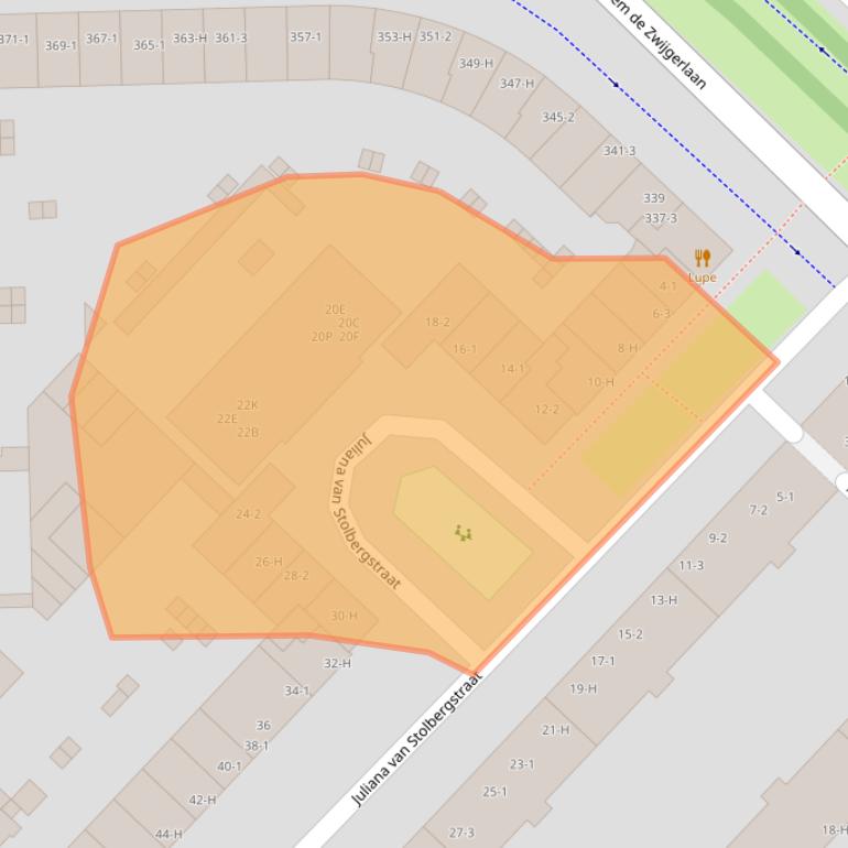 Kaart van postcodegebied 1055RM.