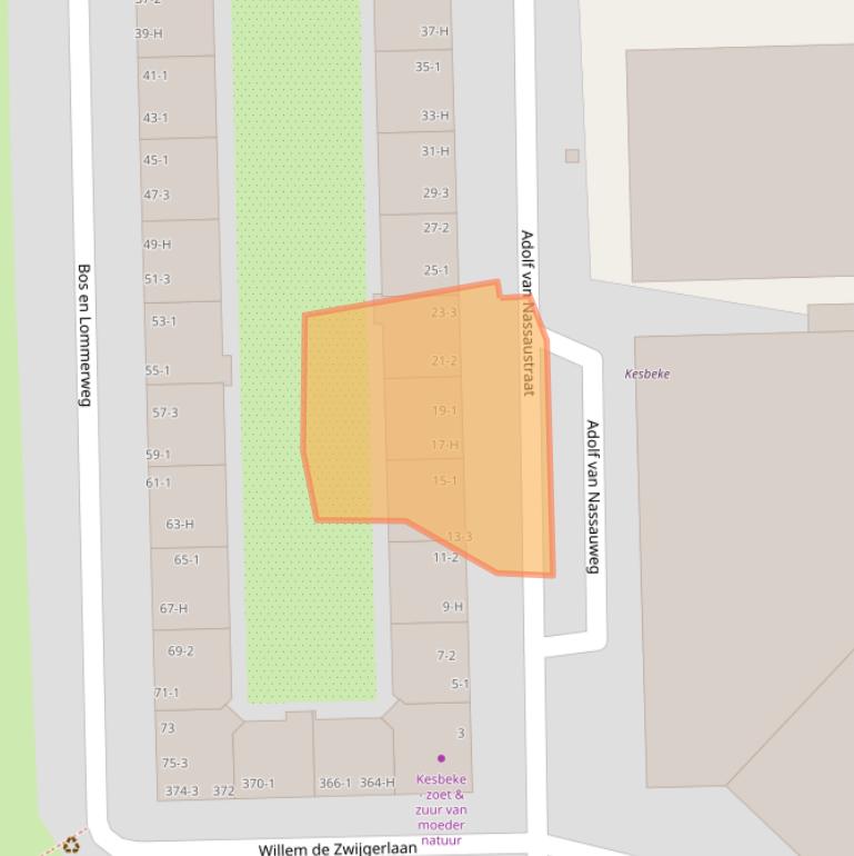 Kaart van postcodegebied 1055RR.
