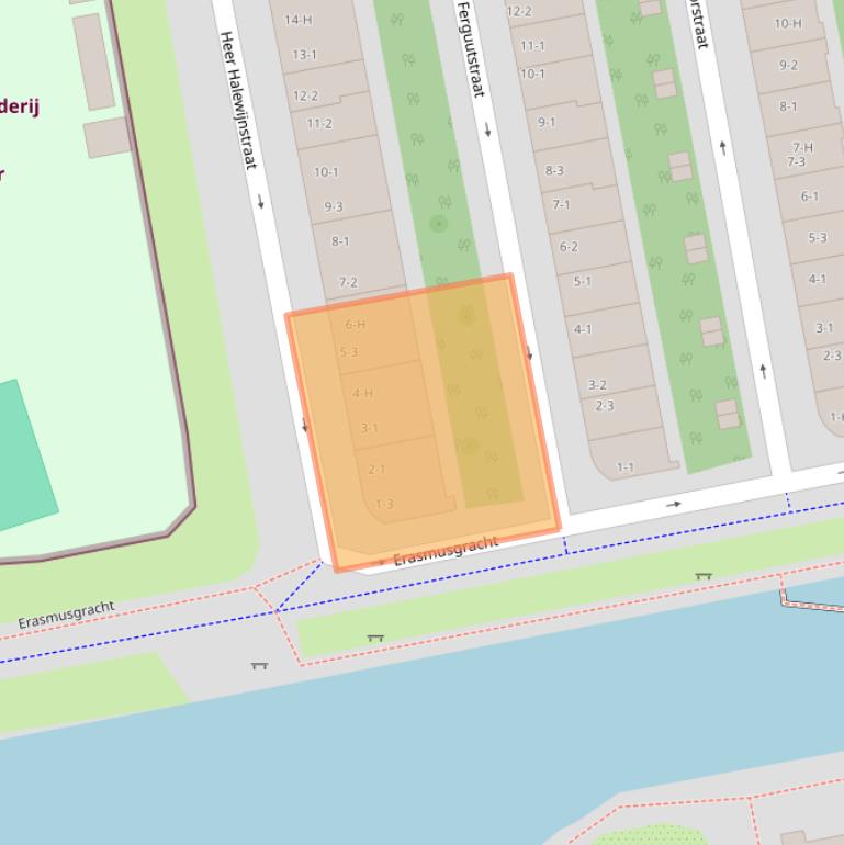 Kaart van postcodegebied 1055SN.