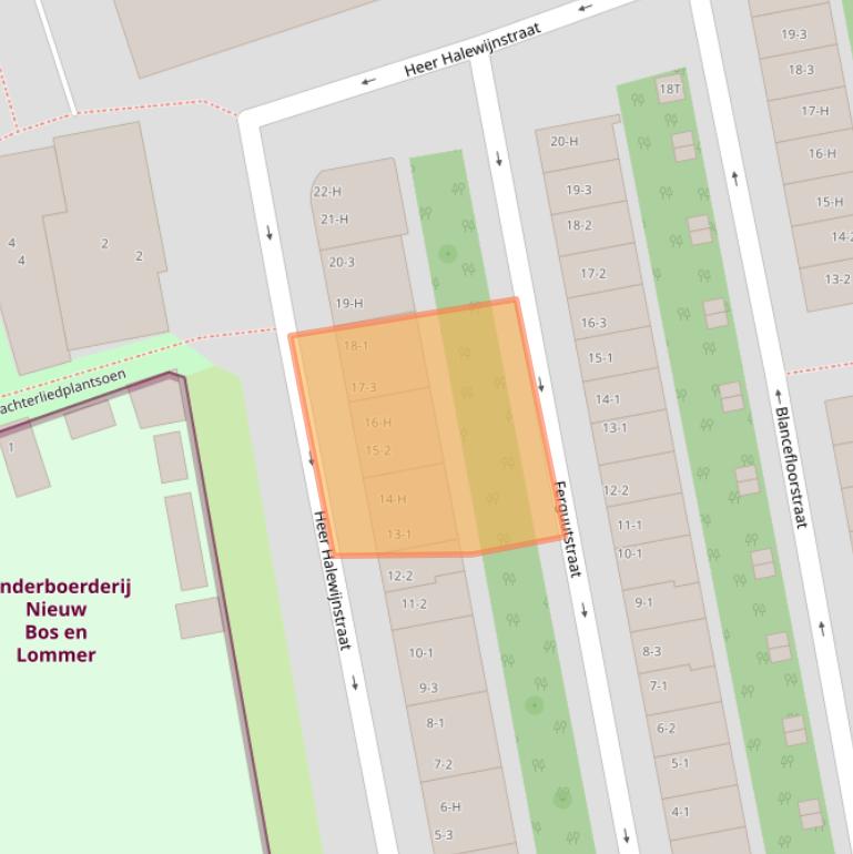 Kaart van postcodegebied 1055SR.