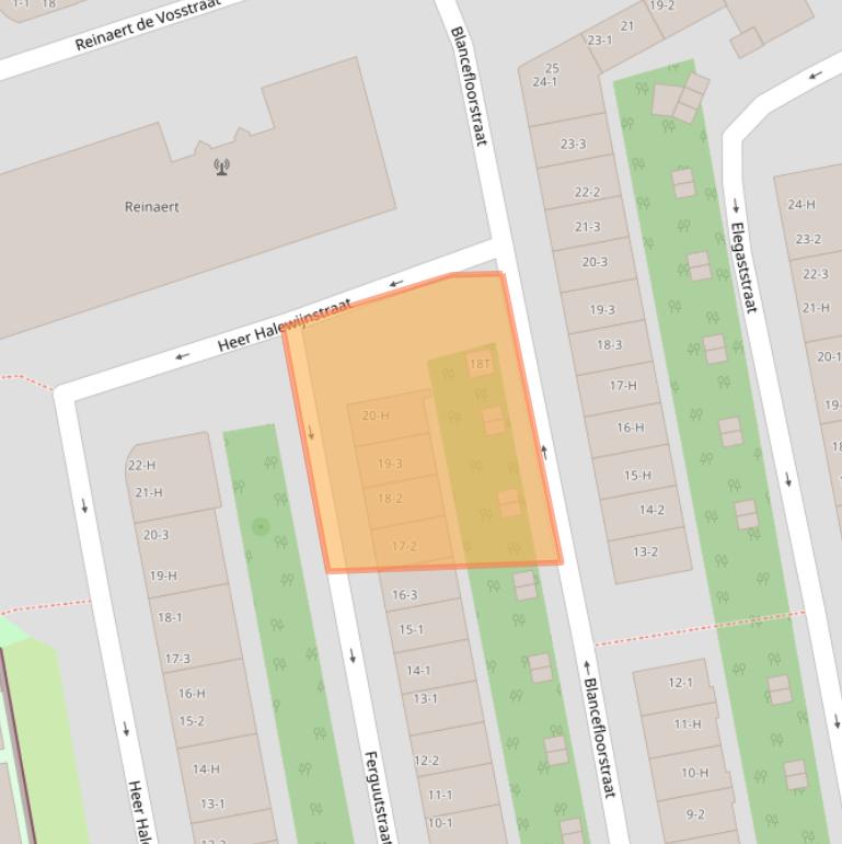 Kaart van postcodegebied 1055SZ.