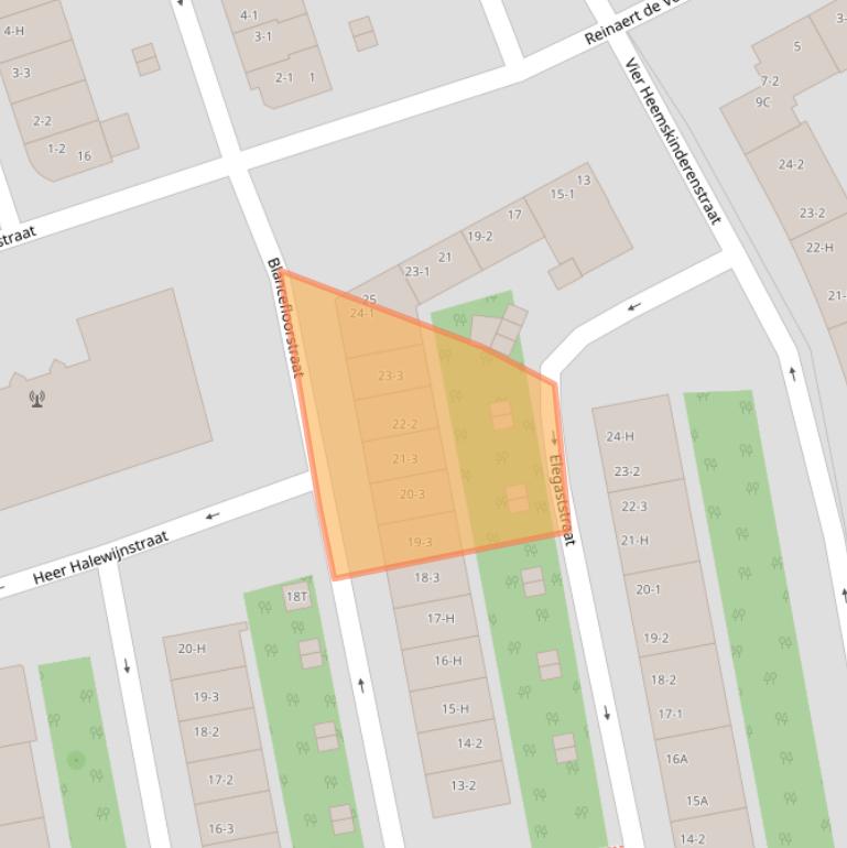 Kaart van postcodegebied 1055TD.