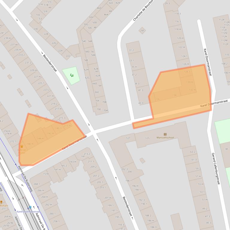 Kaart van postcodegebied 1055VJ.