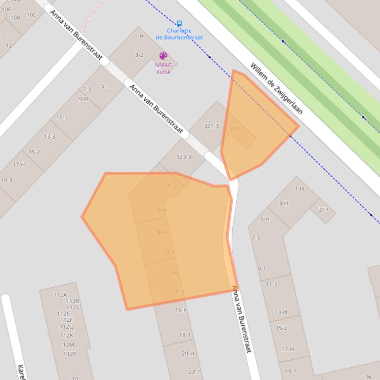 Kaart van postcodegebied 1055VM.