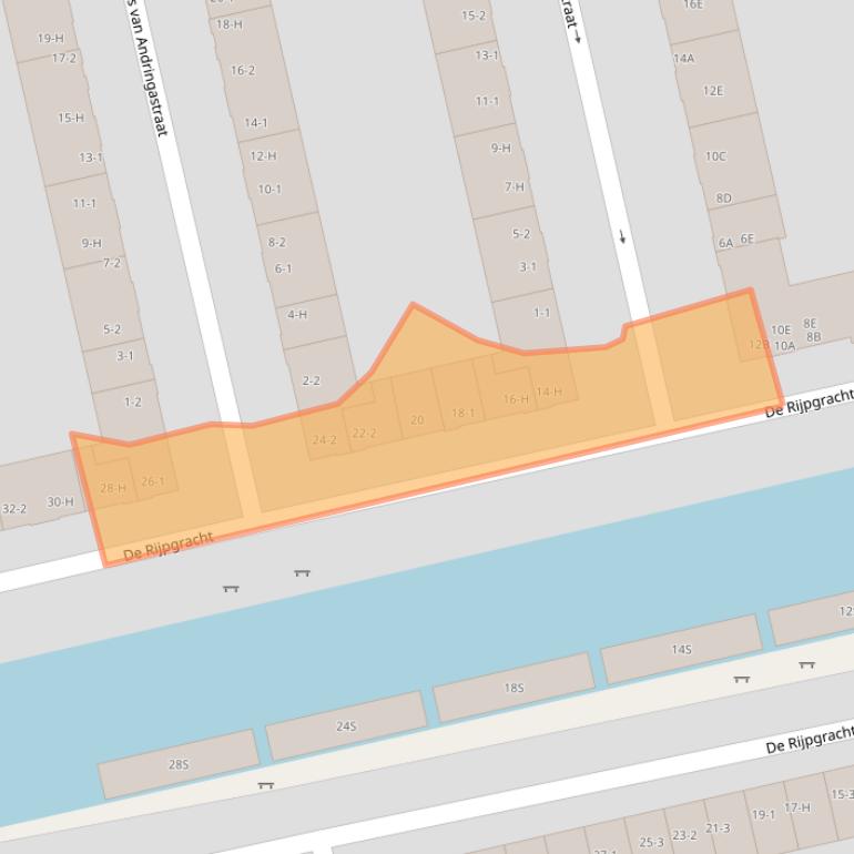 Kaart van postcodegebied 1055VS.