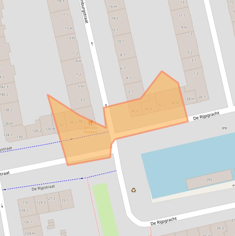 Kaart van postcodegebied 1055VT.