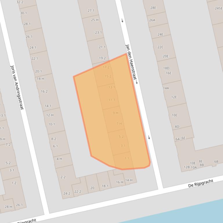 Kaart van postcodegebied 1055WB.