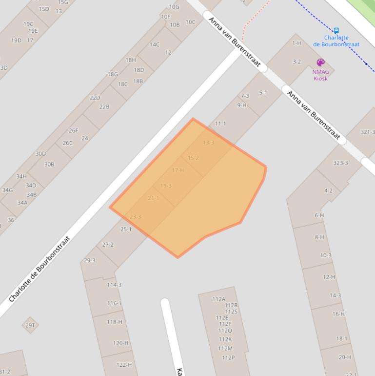 Kaart van postcodegebied 1055WP.