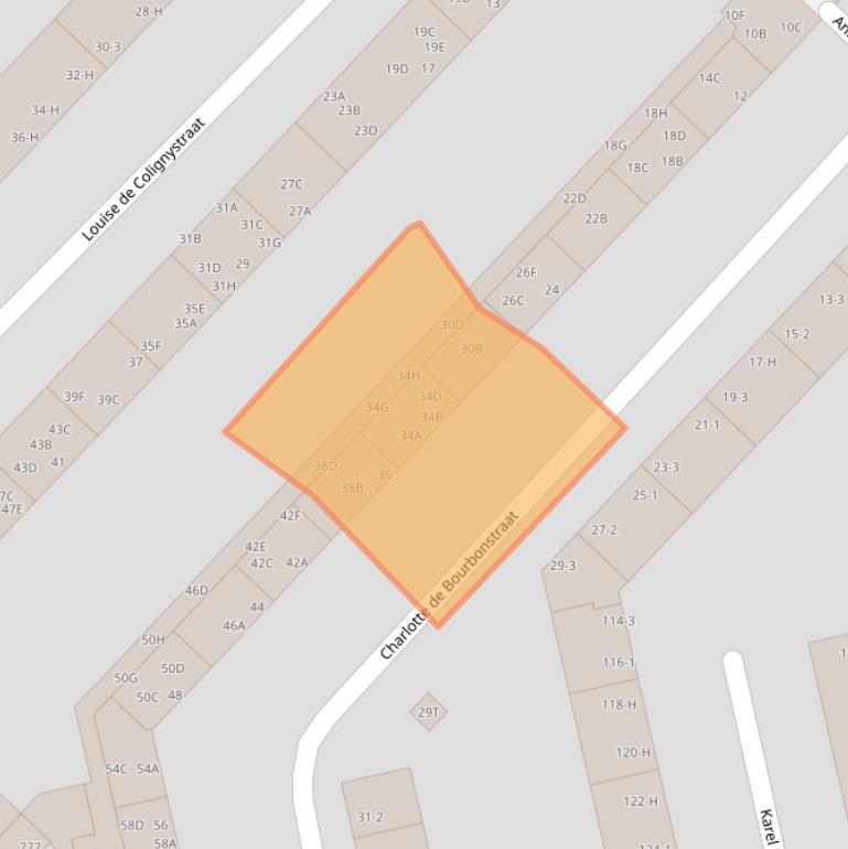 Kaart van postcodegebied 1055WX.