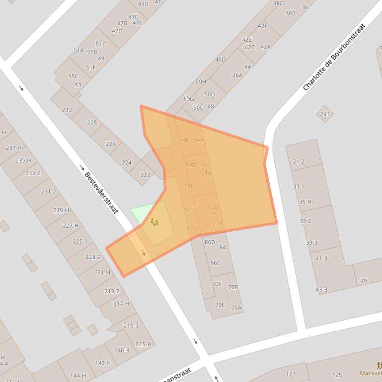 Kaart van postcodegebied 1055XA.