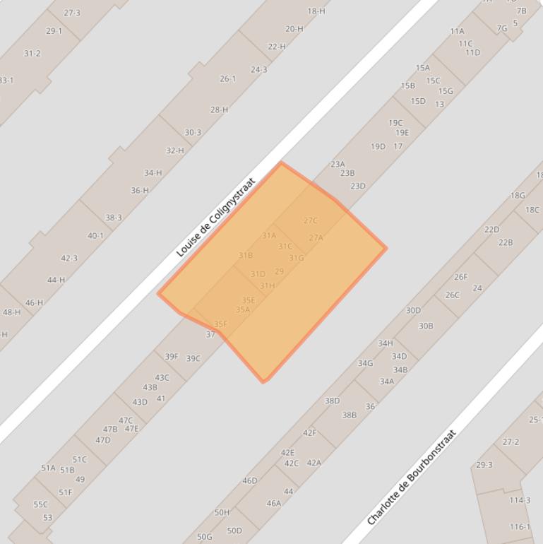 Kaart van postcodegebied 1055XE.