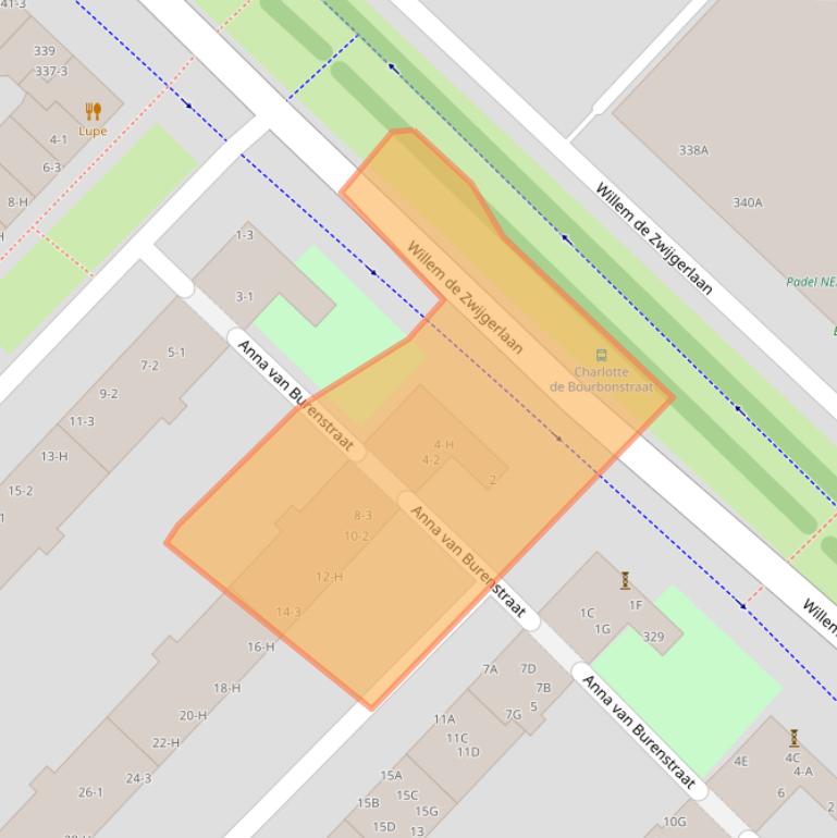 Kaart van postcodegebied 1055XJ.