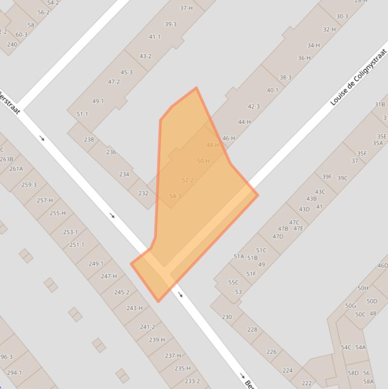 Kaart van postcodegebied 1055XN.