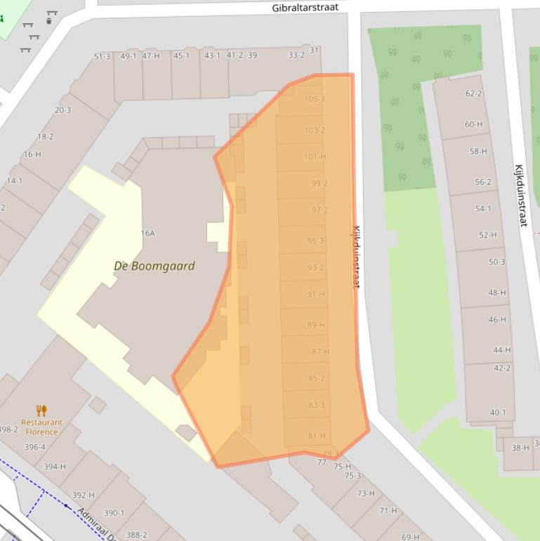 Kaart van postcodegebied 1055XT.
