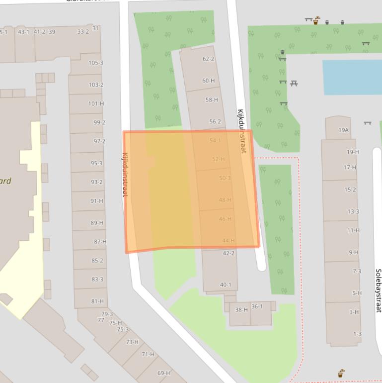 Kaart van postcodegebied 1055ZB.