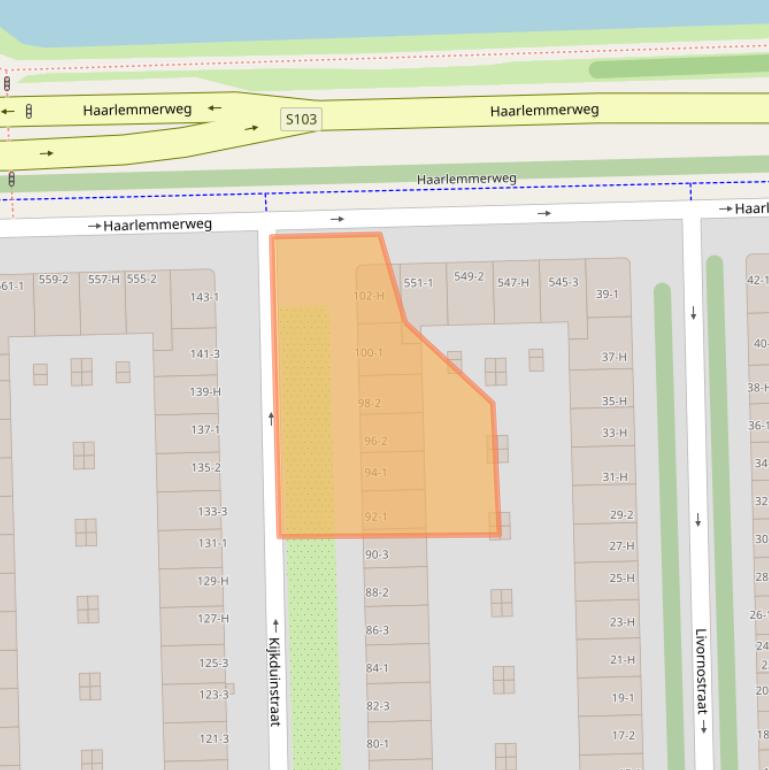 Kaart van postcodegebied 1055ZG.