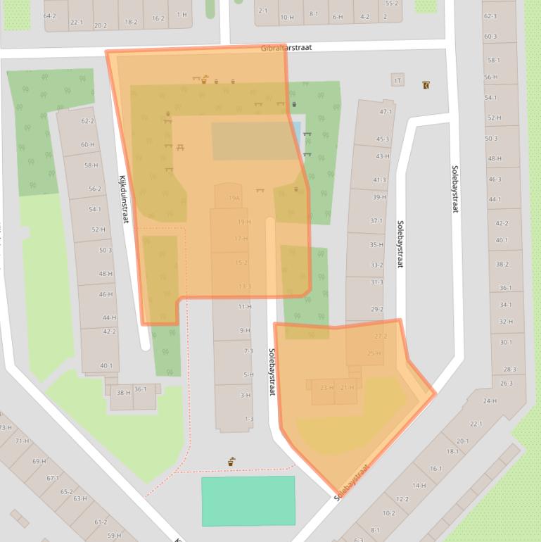 Kaart van postcodegebied 1055ZJ.