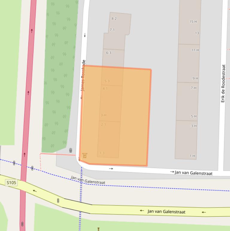 Kaart van postcodegebied 1056AC.