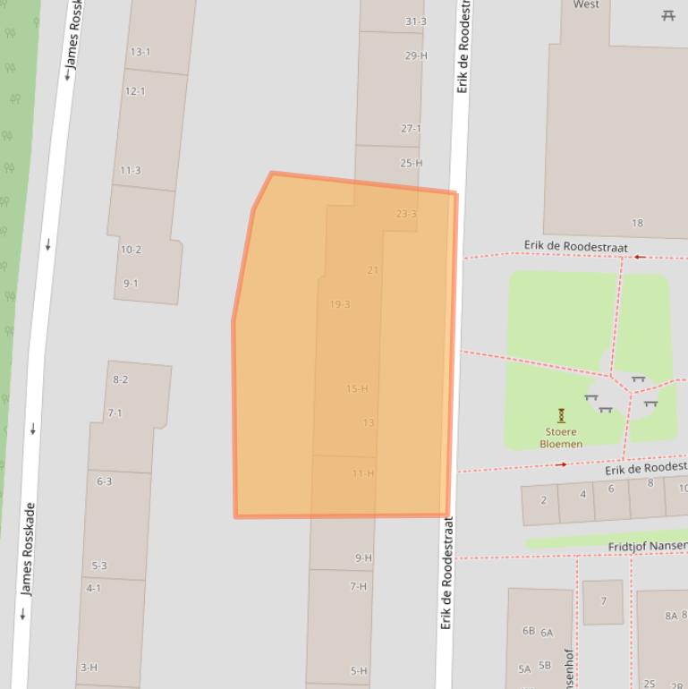 Kaart van postcodegebied 1056AK.