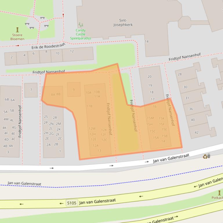 Kaart van postcodegebied 1056AP.