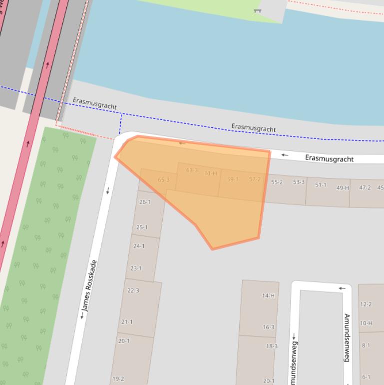 Kaart van postcodegebied 1056BG.