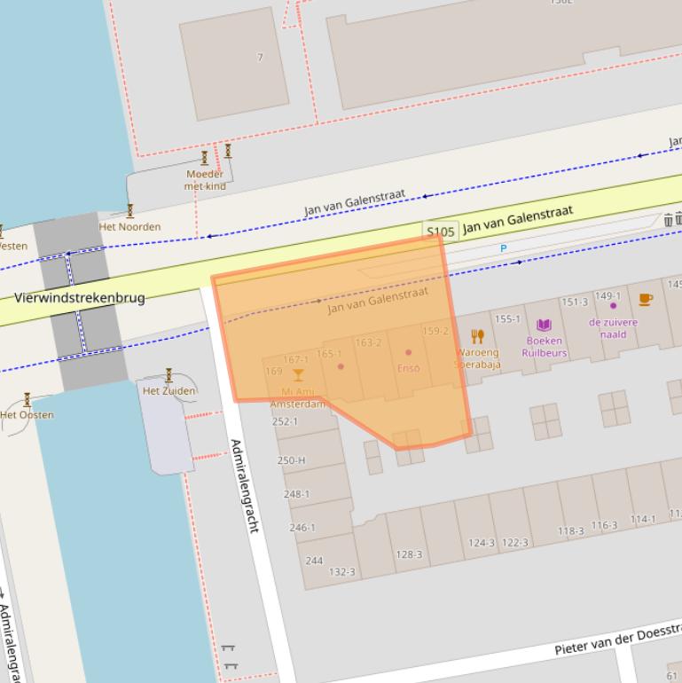 Kaart van postcodegebied 1056BR.