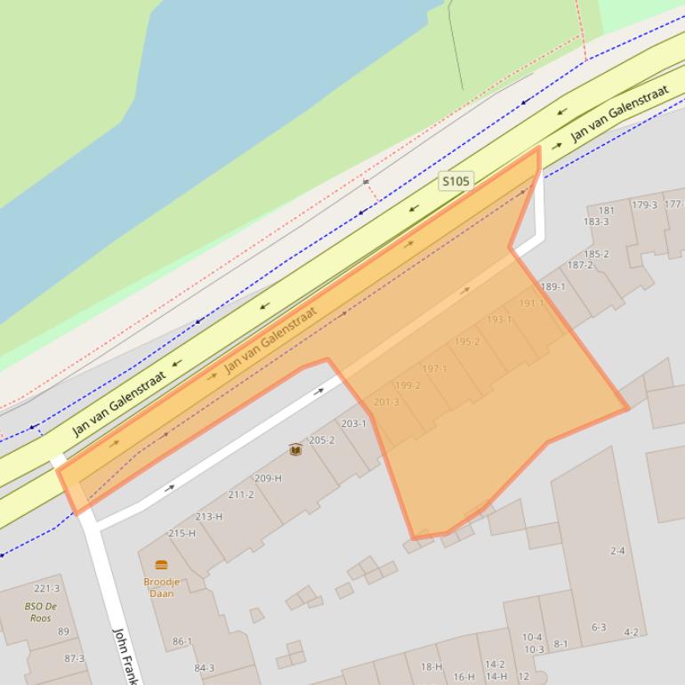 Kaart van postcodegebied 1056BT.