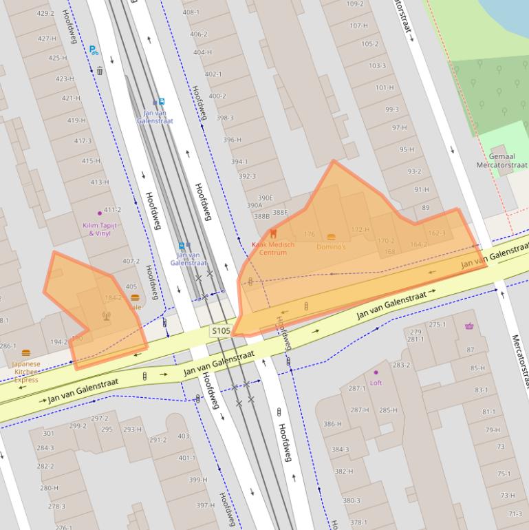 Kaart van postcodegebied 1056CJ.