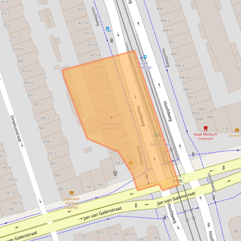 Kaart van postcodegebied 1056CT.