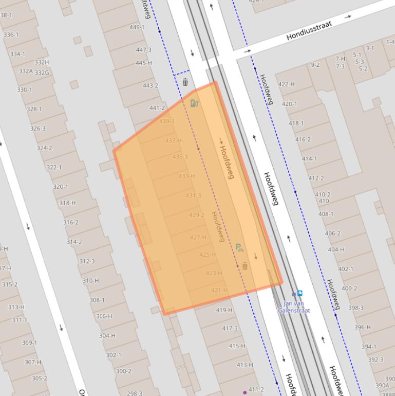 Kaart van postcodegebied 1056CV.