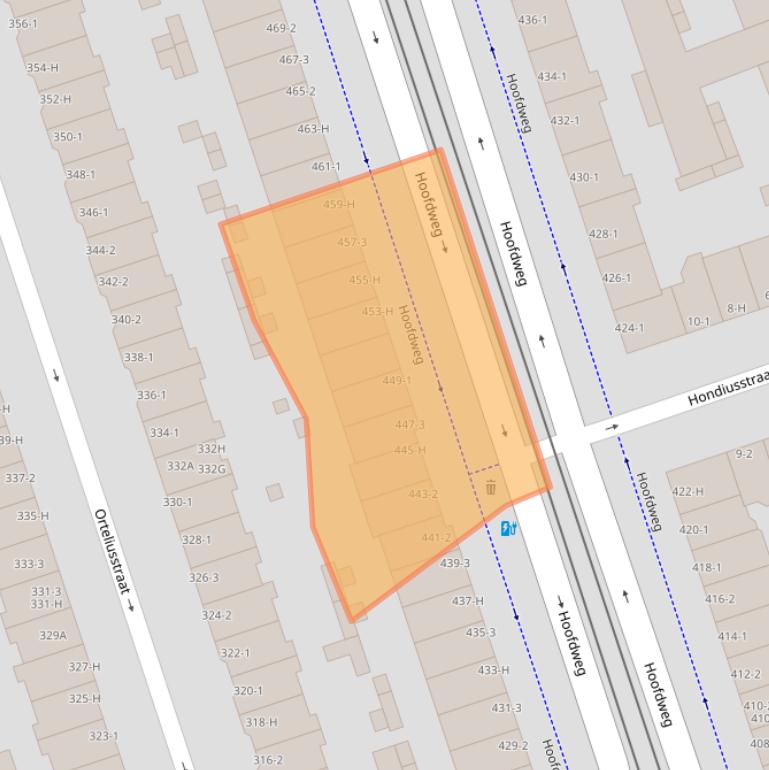 Kaart van postcodegebied 1056CW.