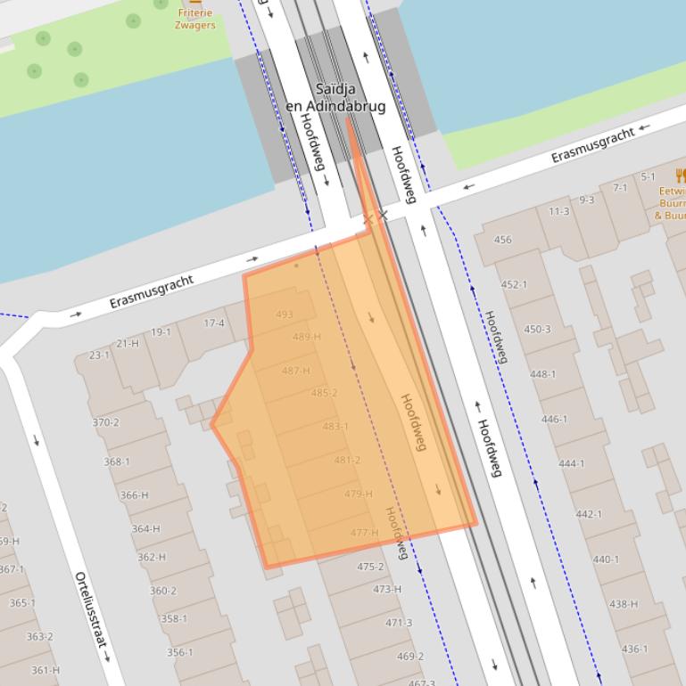 Kaart van postcodegebied 1056CZ.