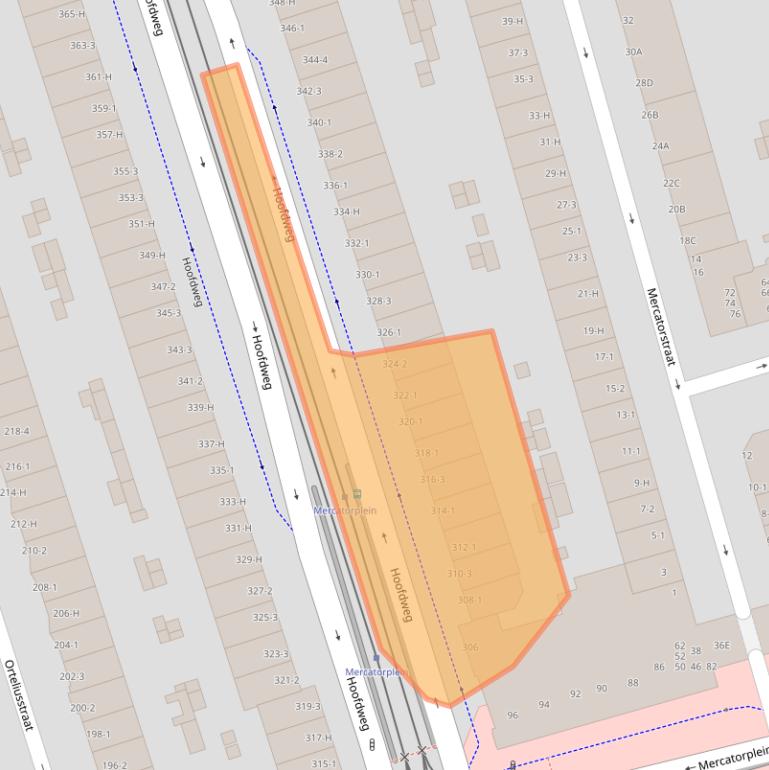 Kaart van postcodegebied 1056DA.