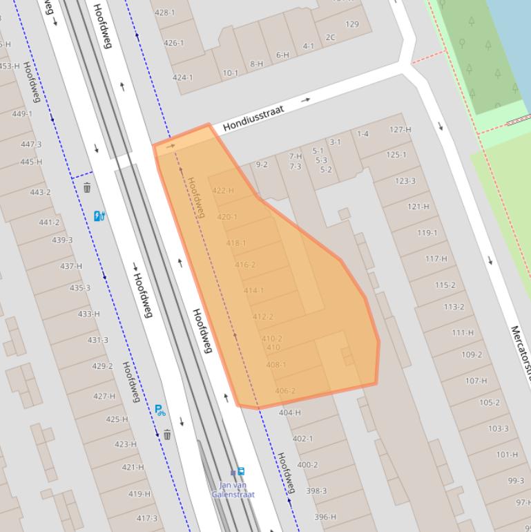 Kaart van postcodegebied 1056DG.