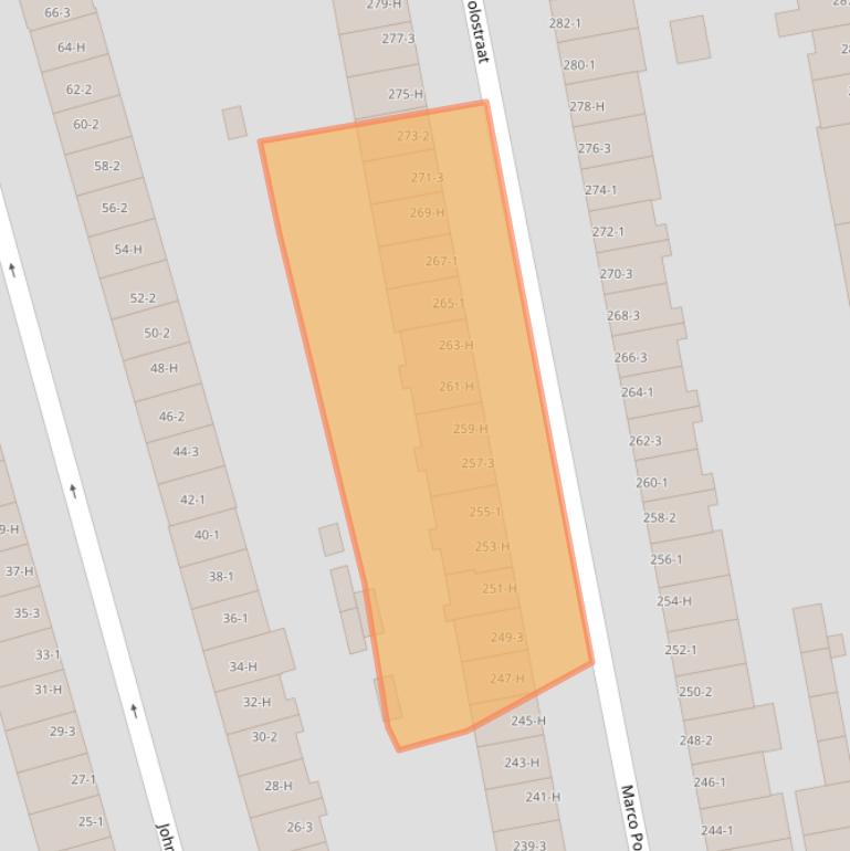 Kaart van postcodegebied 1056DM.