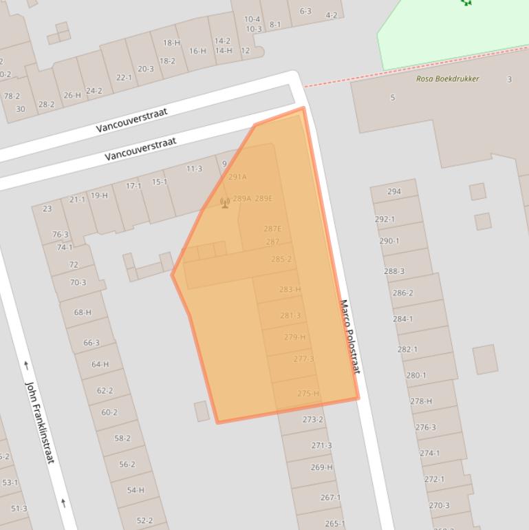 Kaart van postcodegebied 1056DN.