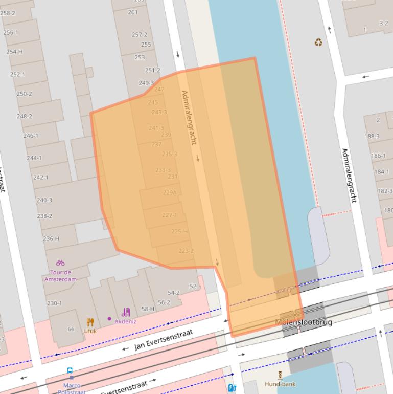 Kaart van postcodegebied 1056DX.