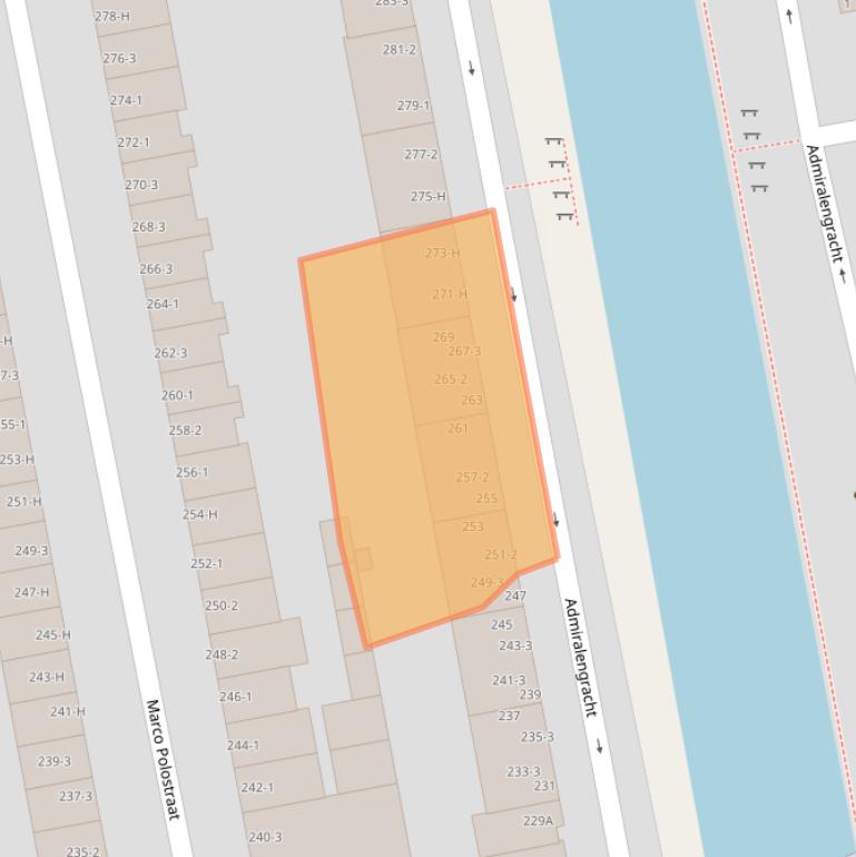 Kaart van postcodegebied 1056DZ.